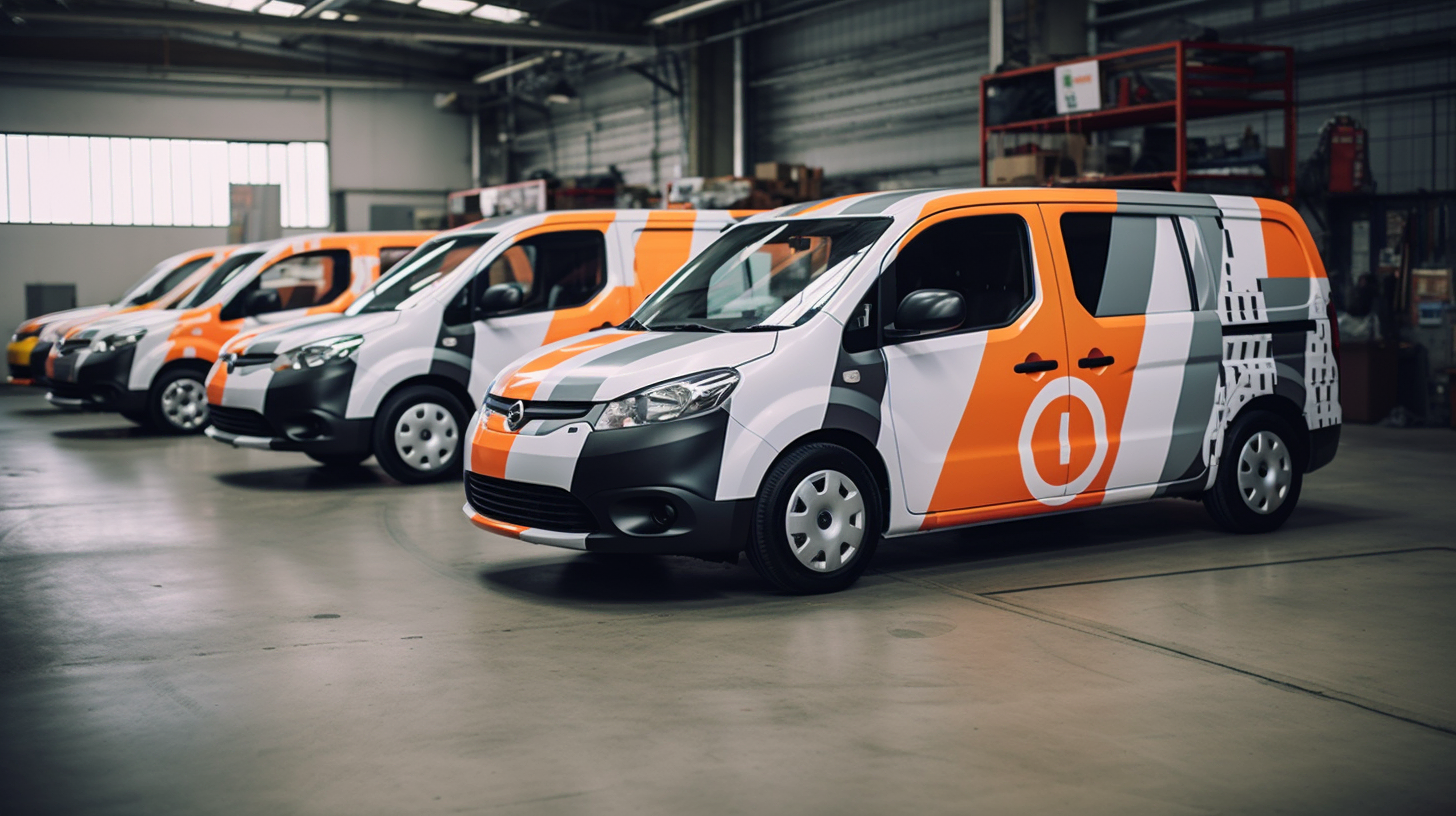 Fleet of wrapped professional vehicules