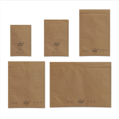 Sobre acolchado con papel kraft Naturemailer frontal