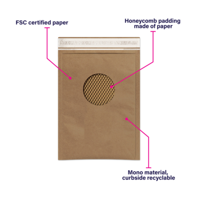 Sobre acolchado con papel kraft Naturemailer relleno