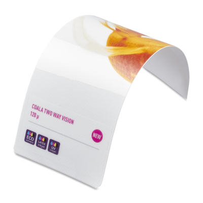 Vinilo Coala Two Way Vision transp con prismas blancos brillo Monomérico Adh removible 1372 mm x 50 m