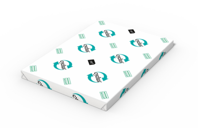 Papel estucado Cyclus Silk Plus 100% reciclado branco 250g/m2 650mm x 920mm