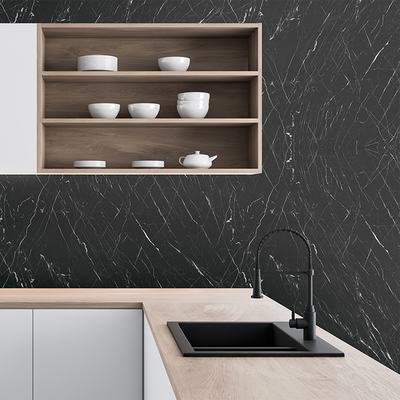 Vinilo decorativo Coala Interior MARMOL MK14 - Mat Ash Black Marble