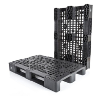 Palé de plástico para logística, 3 patines perforado, 1200 mm x 800 mm x 150 mm, carga dinámica 1500 kg