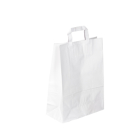Bolsa de papel asa plana 450 + 170 x 470 mm blanco