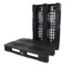 Palé de plástico para logística, 3 patines perforado, 1200 mm x 800 mm x 157 mm, carga dinámica 1700 kg