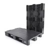 Palé de plástico para logística, 3 patines liso, 1200 mm x 800 mm x 150 mm, carga dinámica 1500 kg